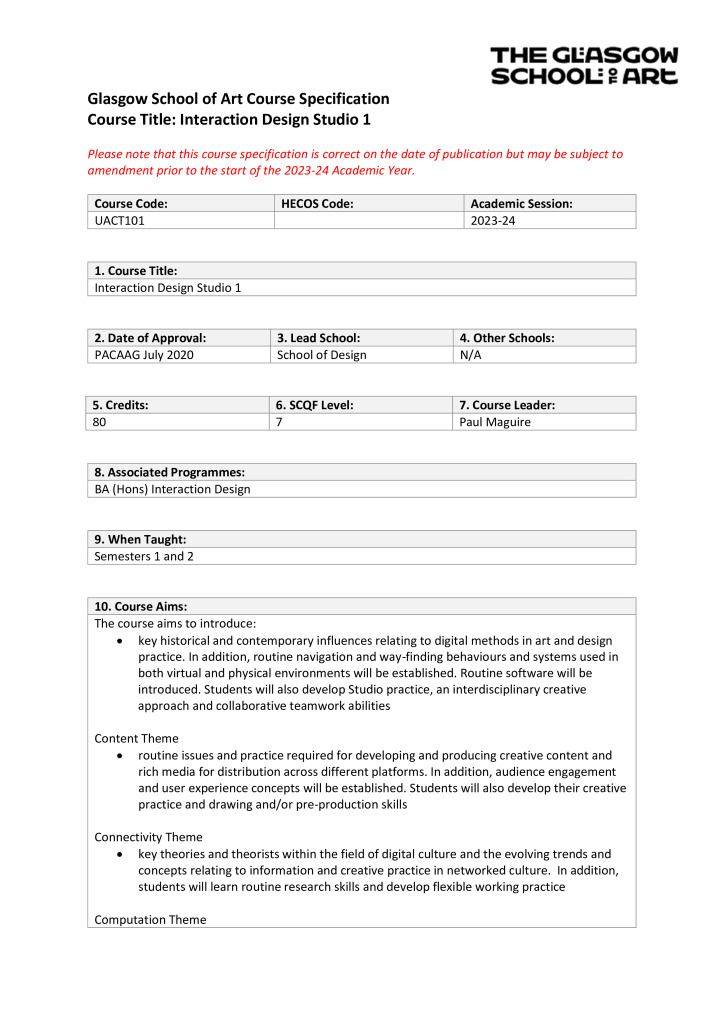 Interaction Design Studio 1 2023-24 – GSA Documents