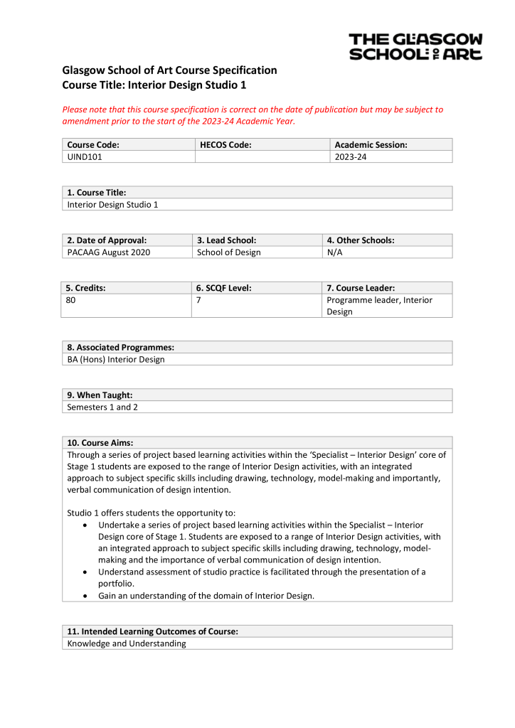 Interior Design Studio 1 2023-24 – GSA Documents