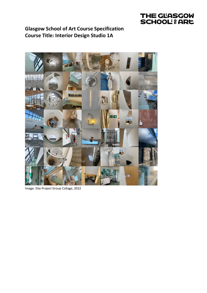 BA (Hons) Interior Design Studio 1A 2024-25 – GSA Documents