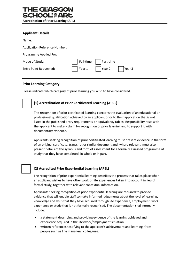 APL – Applicant Claim Form – GSA Documents