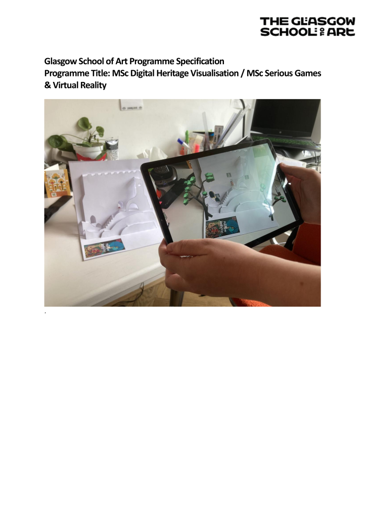 MSc Heritage Visualisation; MSc Serious Games & Virtual Reality 2026-27 ...