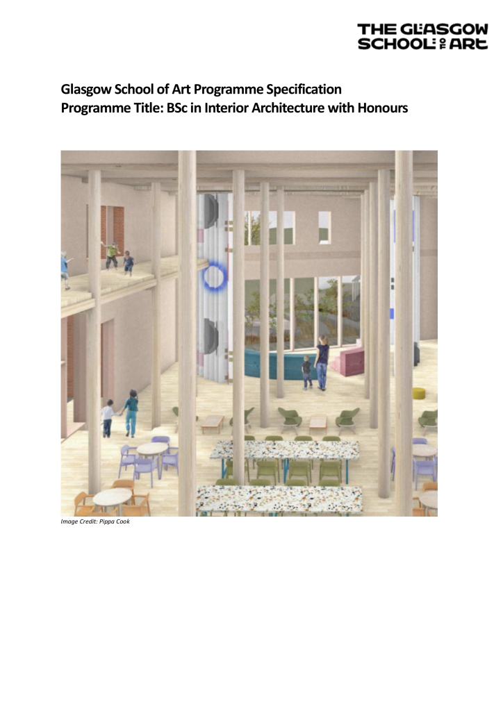 BSc in Interior Architecture with Honours 2026-27 – GSA Documents